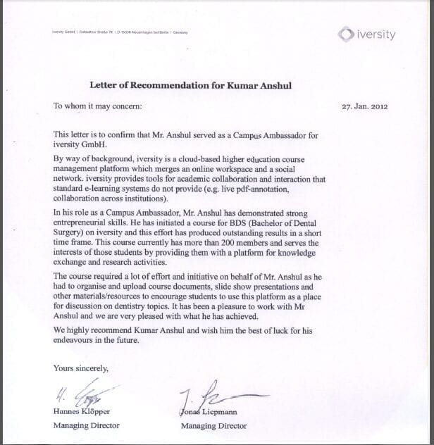 covering letter