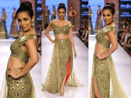 Off Shoulder Blouse design Lehenga Malaika Arora