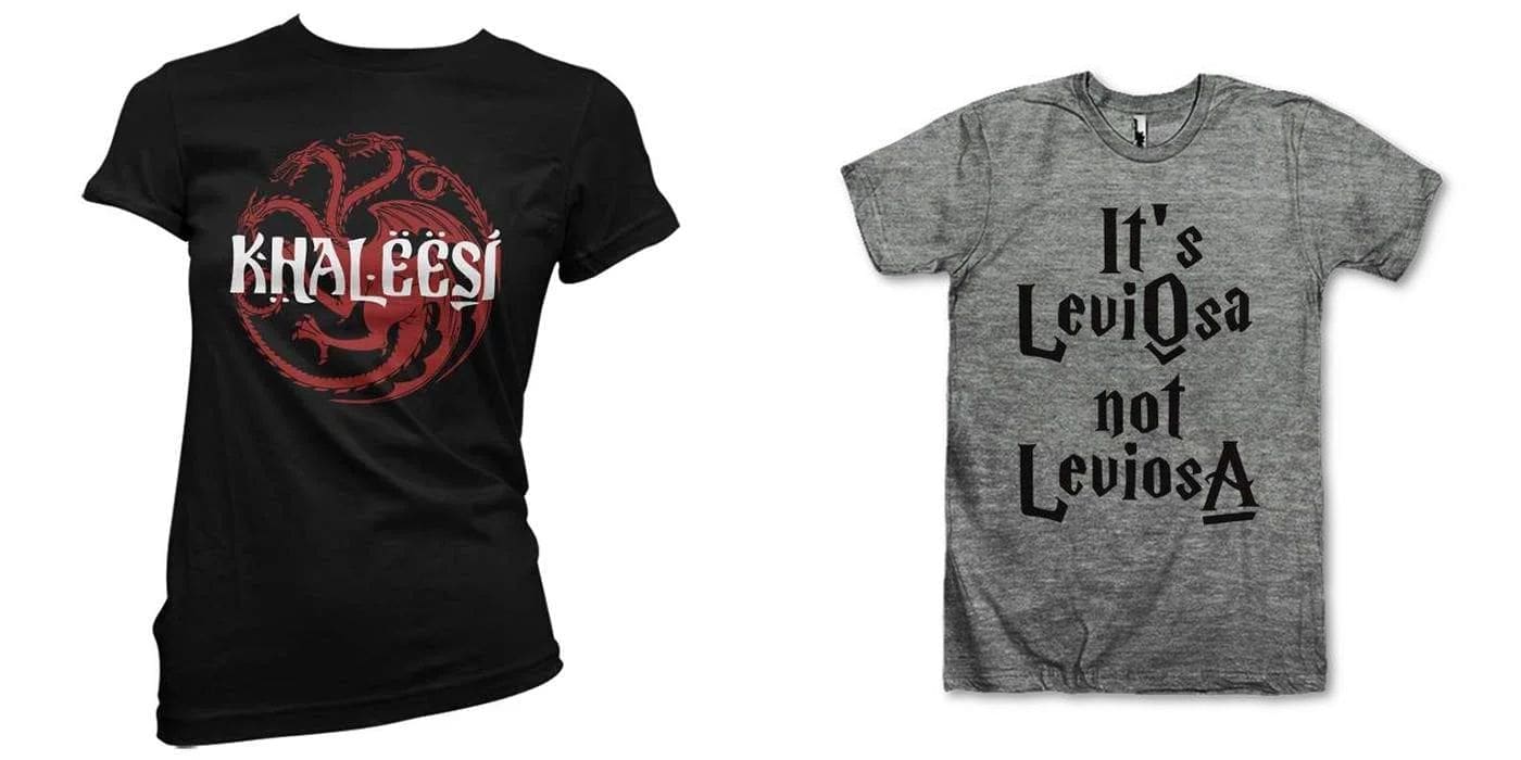 T-shirts inspired by Game of Thrones and Harry Potter