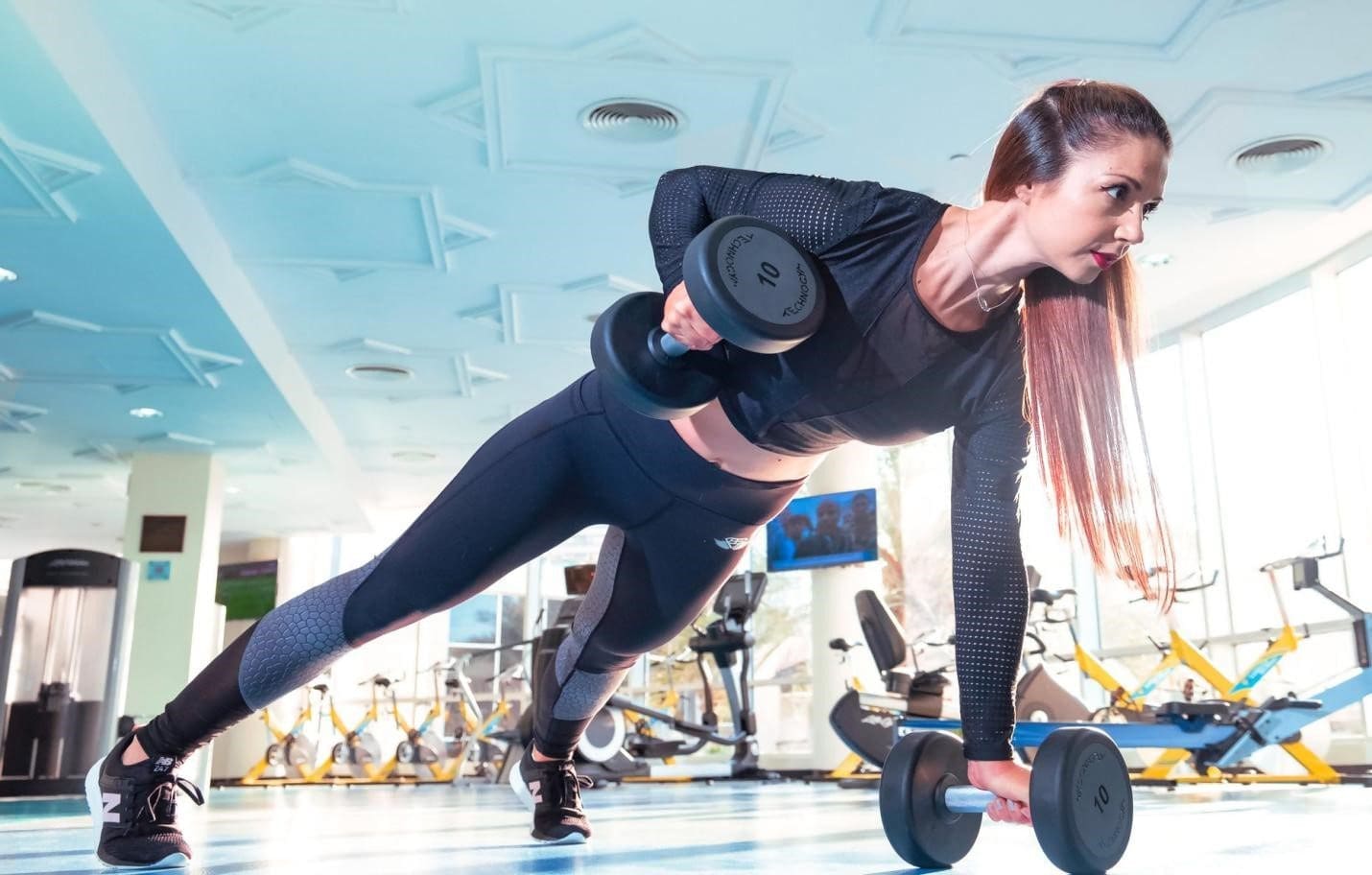 Woman doing excercise in gym