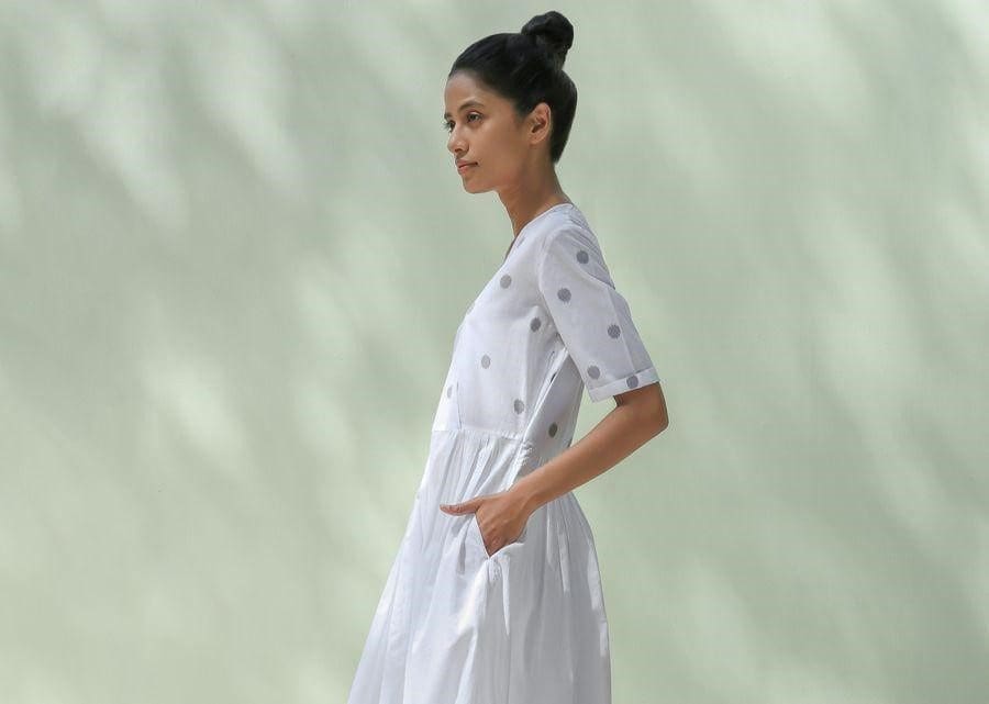 model in white kurta