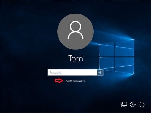 password reset option