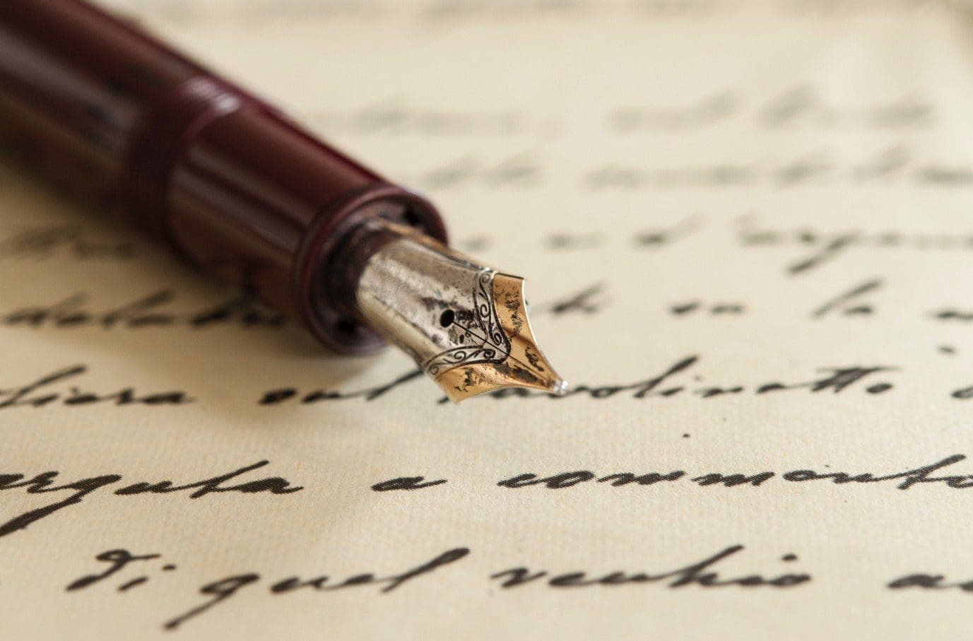 ink pen on paper writing formatting