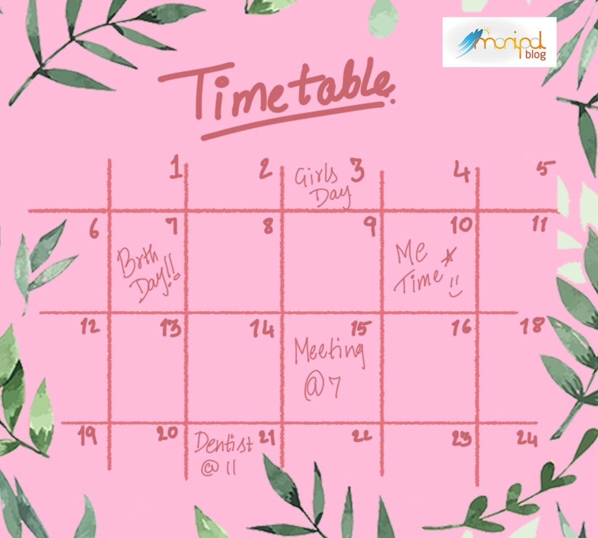 manage time make timetable