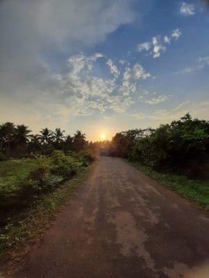 An amzing sunrise on the way to kudremukh