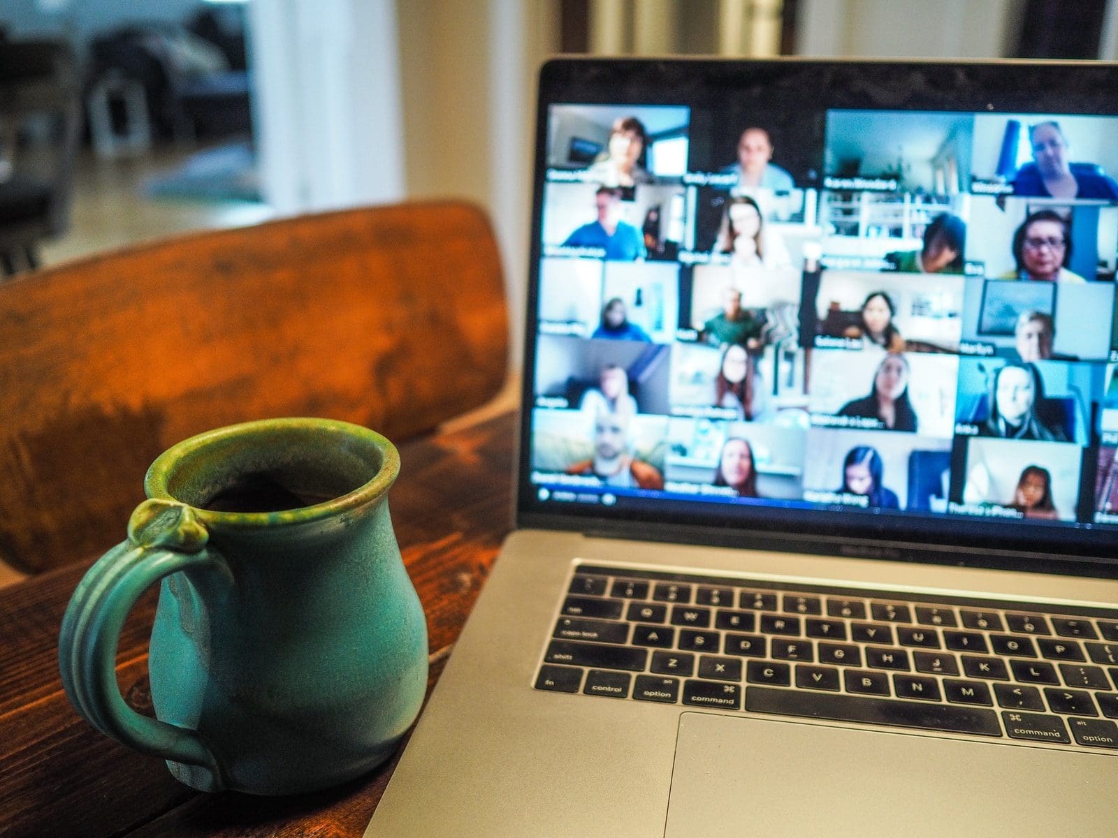 online education macbook pro displaying group of people
