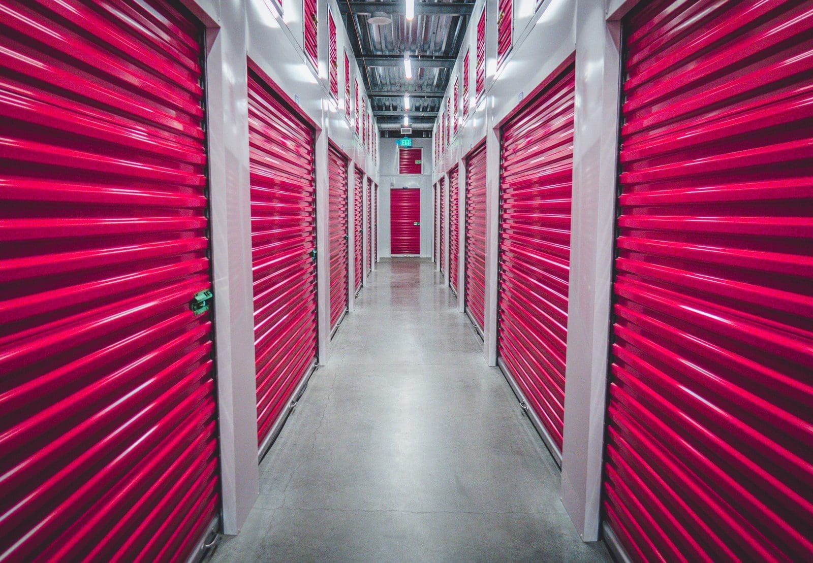 purple shutter doors storage unit
