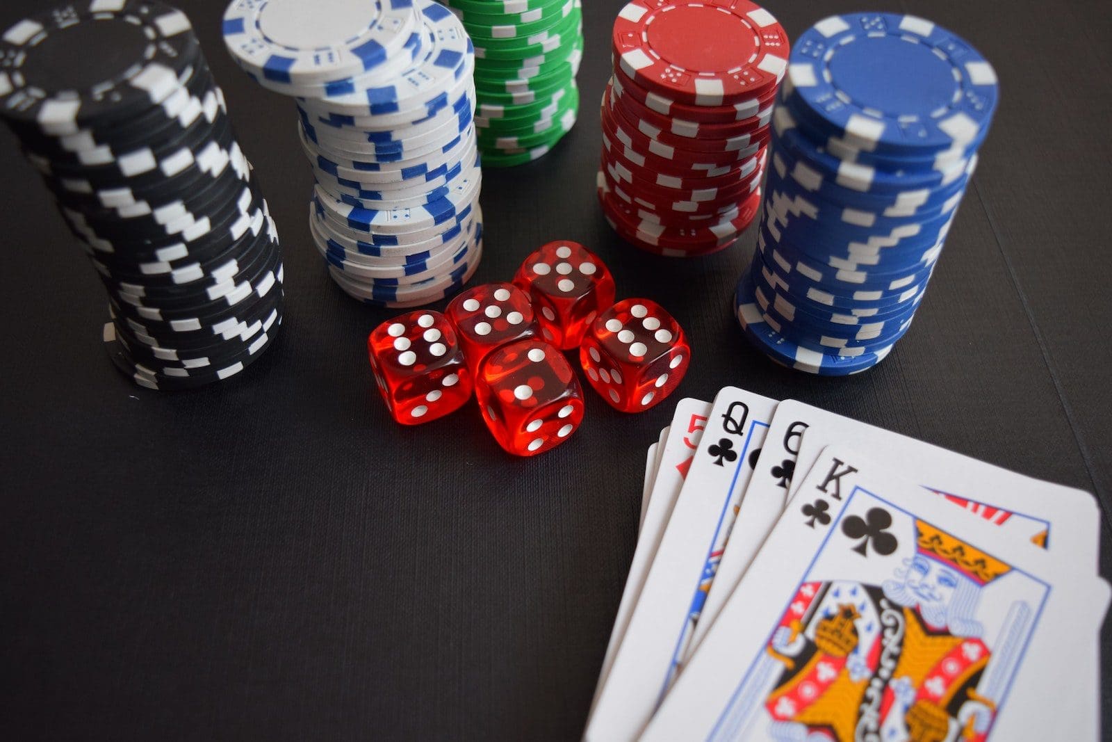 Playing Card and Poker Chips and Dices poker game