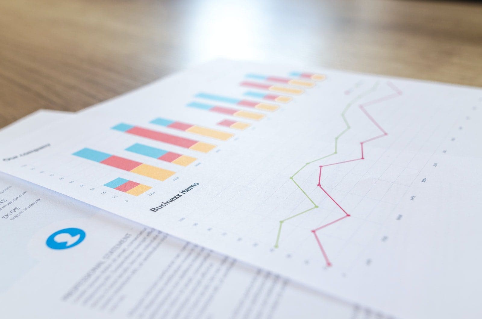 Graph and Line Chart Printed Paper traffic
