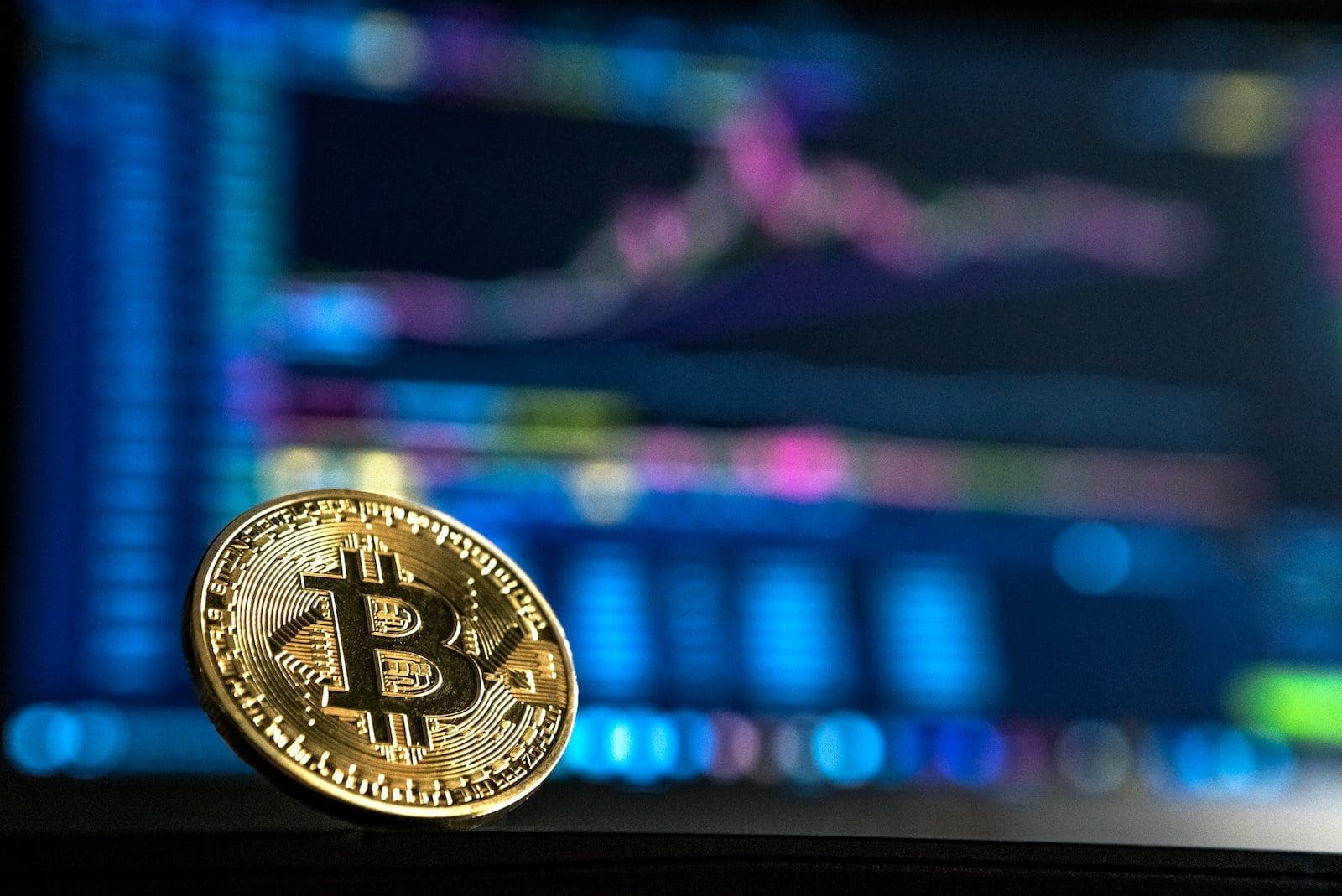 gold-colored Bitcoin cryptocurrency exchange