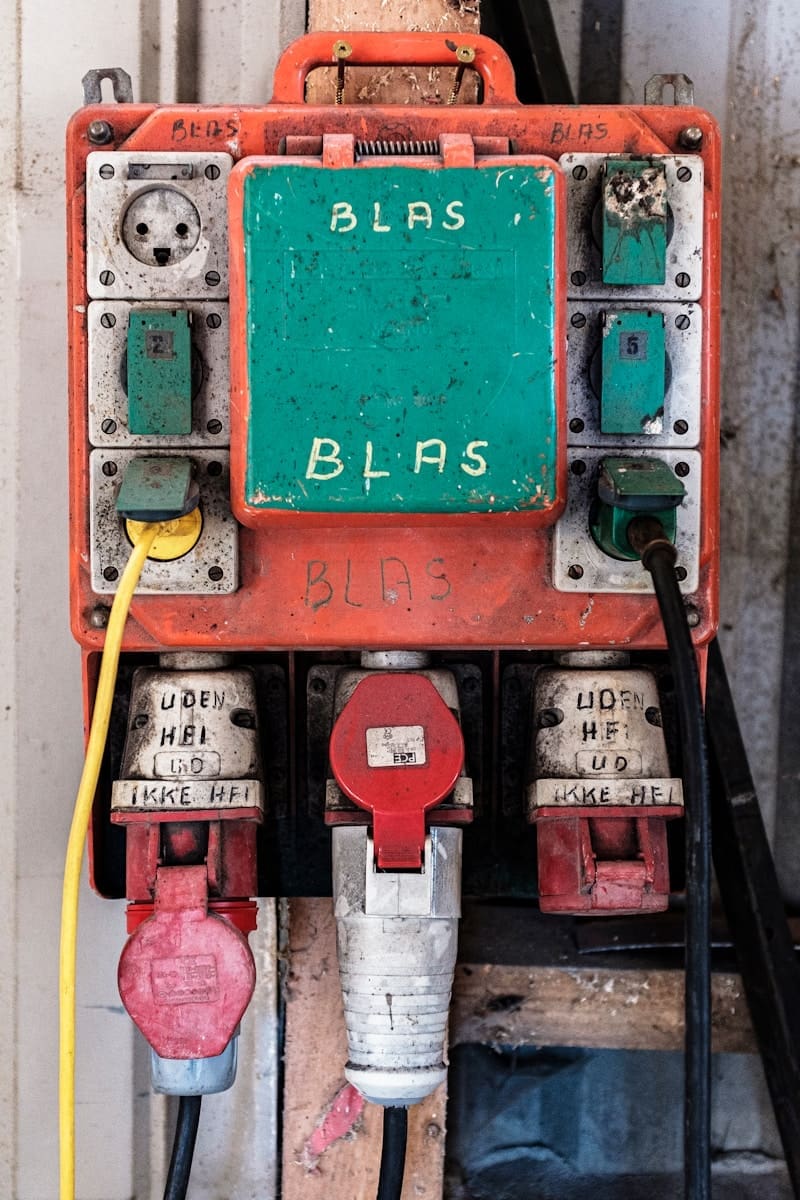 red and black gas pump